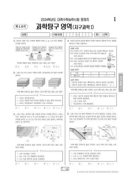 2024년 수능 과학탐구 지구과학 I