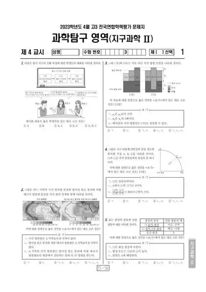 2023년 4월 고3 과학탐구 지구과학 II