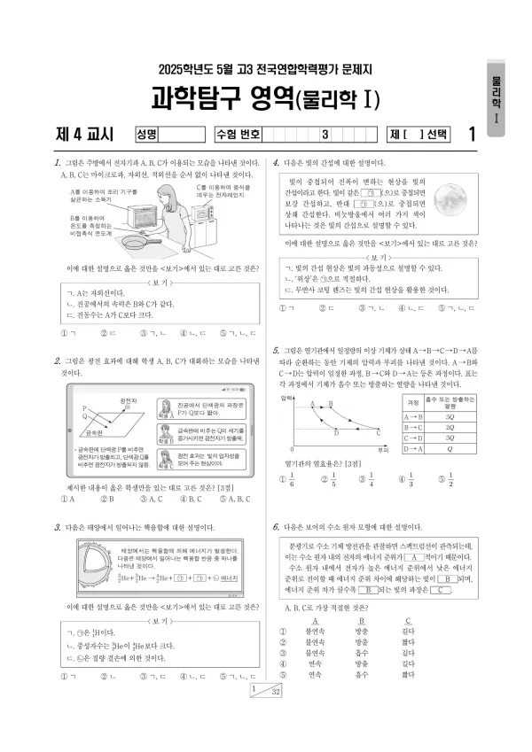 2025년 5월 고3 물리학 I