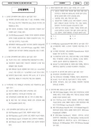 2022 국가공무원 7급 2차 건축계획학 (나)