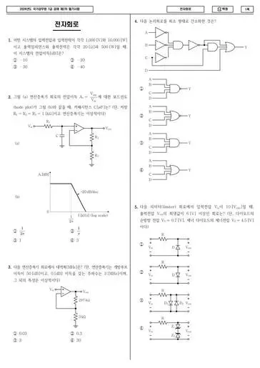 2024년 국가공무원 7급 2차 전자회로 (나)